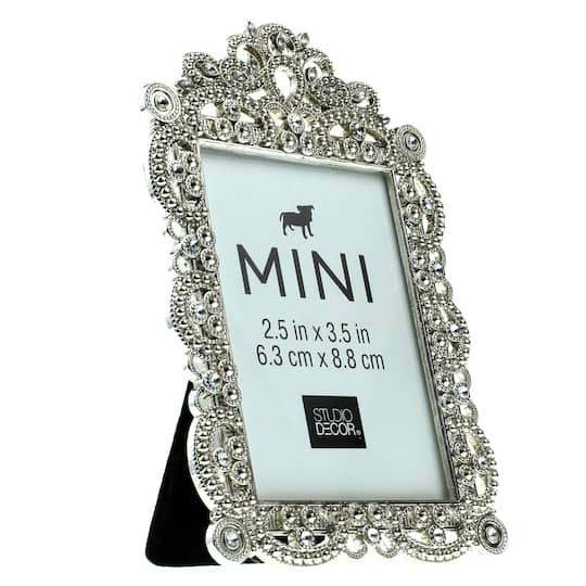 24 Pack: Antique Silver with Jewels 2.5&#x22; x 3.5&#x22; Mini Frame by Studio D&#xE9;cor&#xAE;